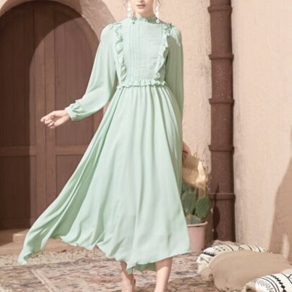 Vintage seafoam Ursula of Switzerland dress - Picture 1 of 5